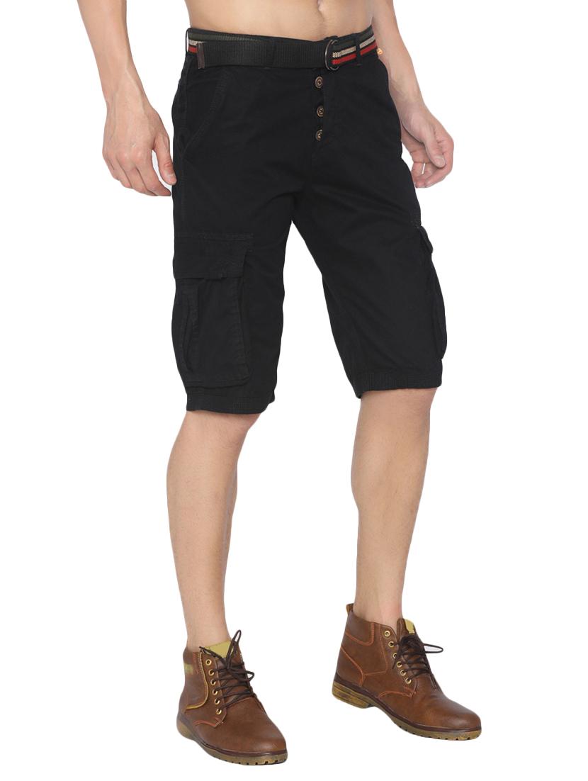 black cotton shorts - 14863541 - Zoom Image - 2