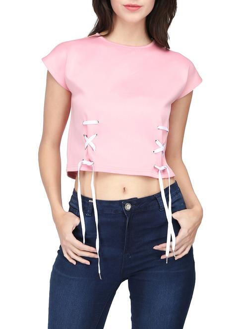 key hole back lace up top - 14864182 - Very Small Image - 1