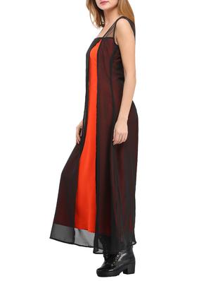 black georgette layered kurta - 14865075 - Standard Image - 2