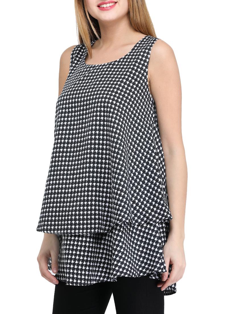 black printed a-linr kurti - 14865090 - Zoom Image - 2