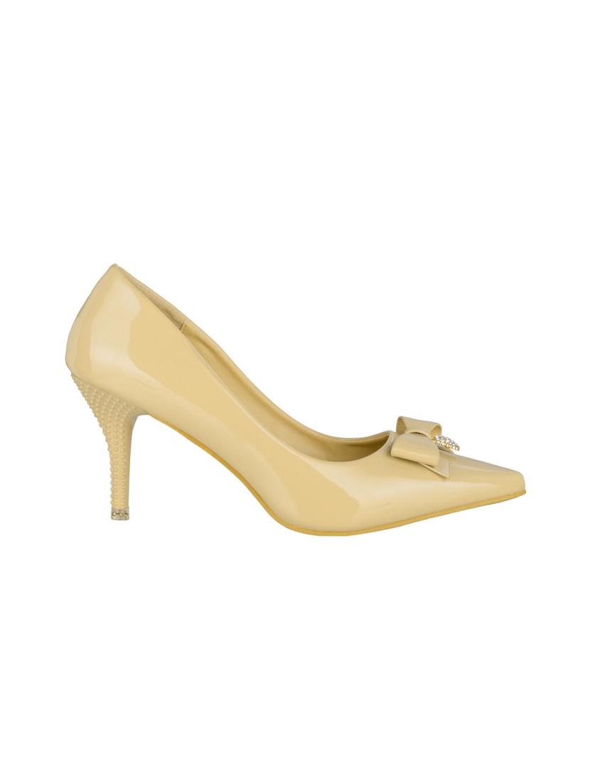 beige faux leather slip on pumps - 14865246 - Zoom Image - 2