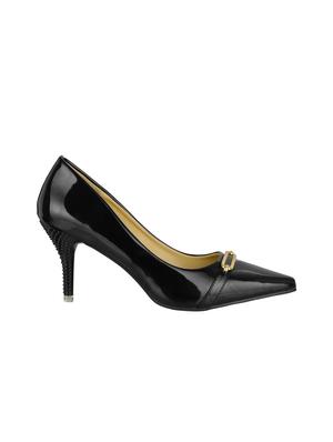 black faux leather slip on pumps - 14865251 - Standard Image - 2
