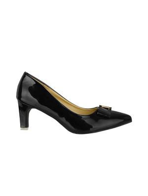 black faux leather slip on pumps - 14865257 - Standard Image - 2