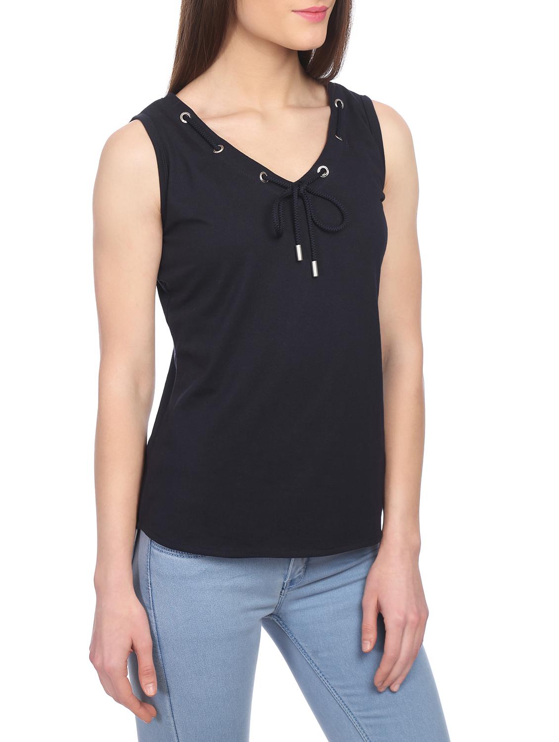 navy blue solid top - 14867023 - Zoom Image - 2