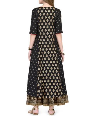 Foil printed kurta with skirt set - 14867216 - Standard Image - 5