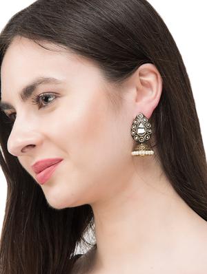 multi colored brass jhumka earrings - 14868355 - Standard Image - 2