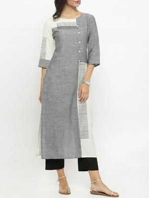 melange stripes printed kurta - 14868382 - Standard Image - 2