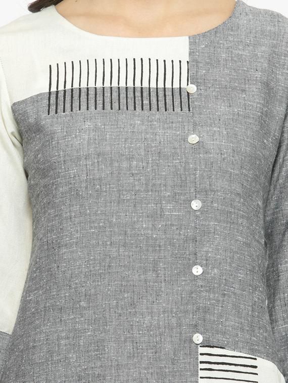 melange stripes printed kurta - 14868382 - Zoom Image - 5