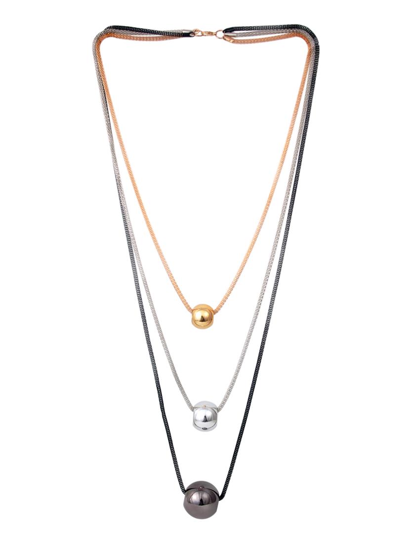 multi colored metal long necklace - 14870166 - Zoom Image - 2