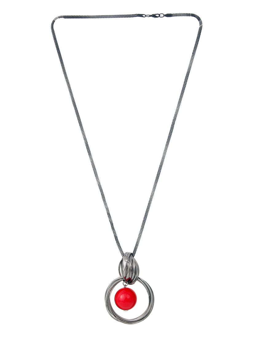 multi colored metal long necklace - 14870174 - Zoom Image - 2
