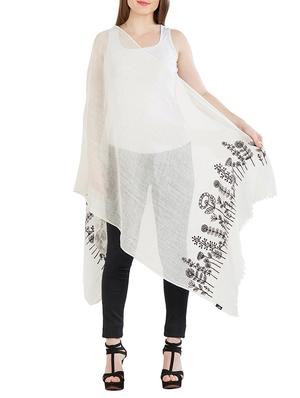embroidered solid stole - 14870990 - Standard Image - 2