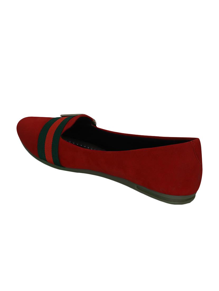red faux leather slip on ballerina - 14871879 - Zoom Image - 2