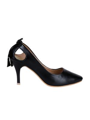 black pu slip on pumps - 14873015 - Standard Image - 2