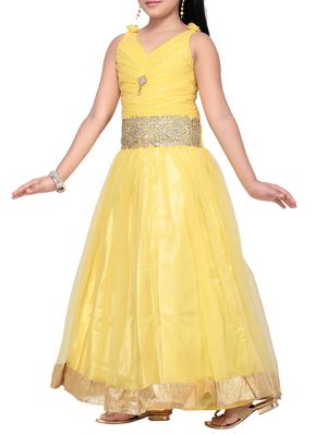 yellow net party gown - 14873211 - Standard Image - 2