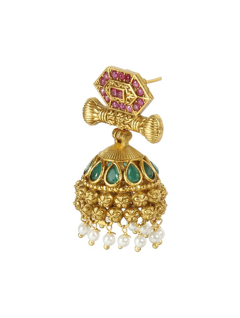 Gold Tone Jhumka - 14875263 - Zoom Image - 2