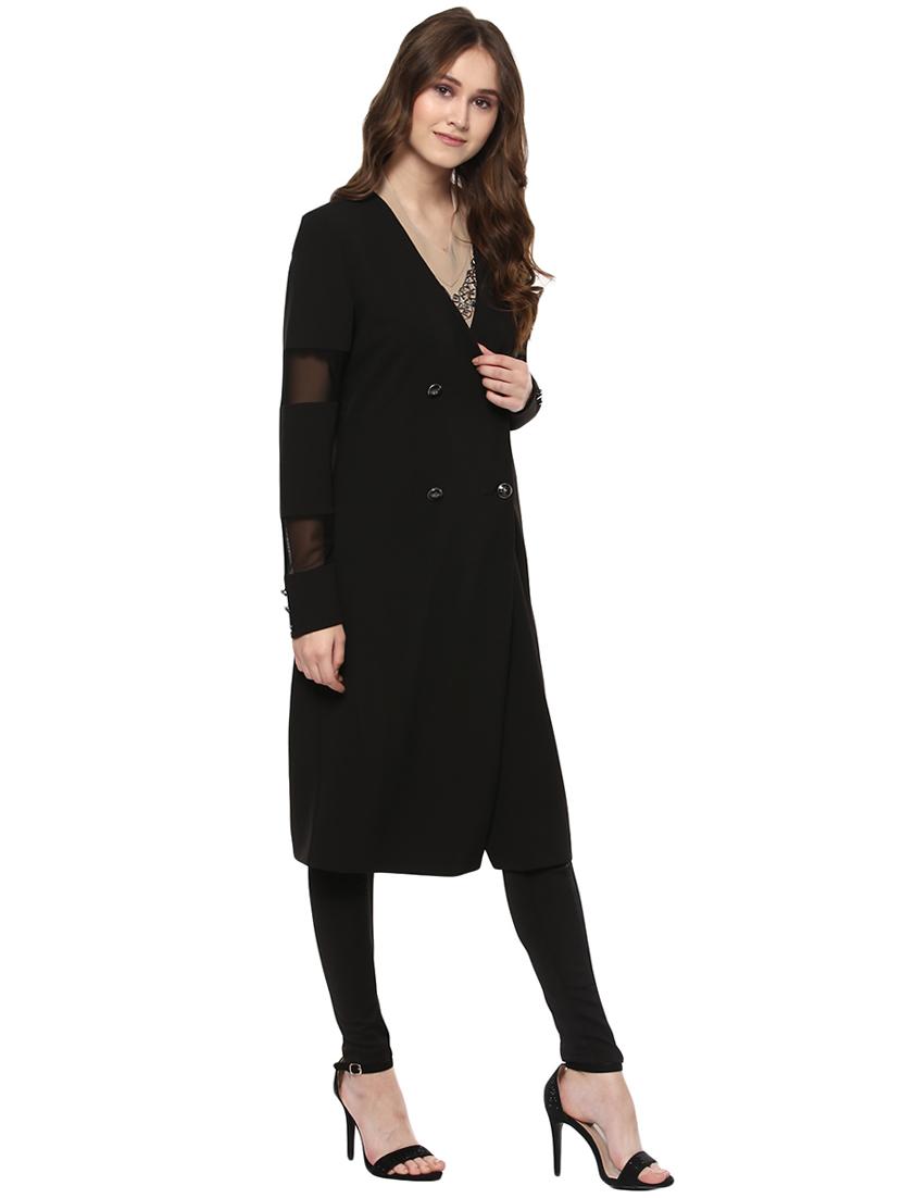 black solid pea coat - 14875883 - Zoom Image - 2