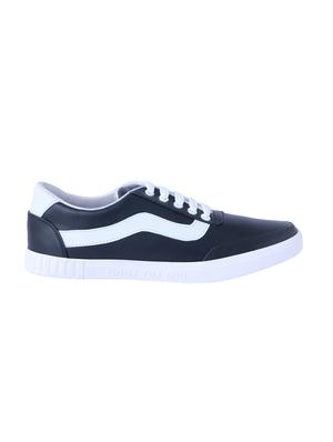 black leatherette lace up sneaker - 14875975 - Standard Image - 2