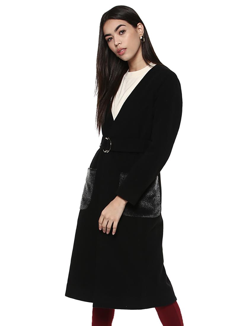 solid black trench/overcoat - 14876077 - Zoom Image - 2