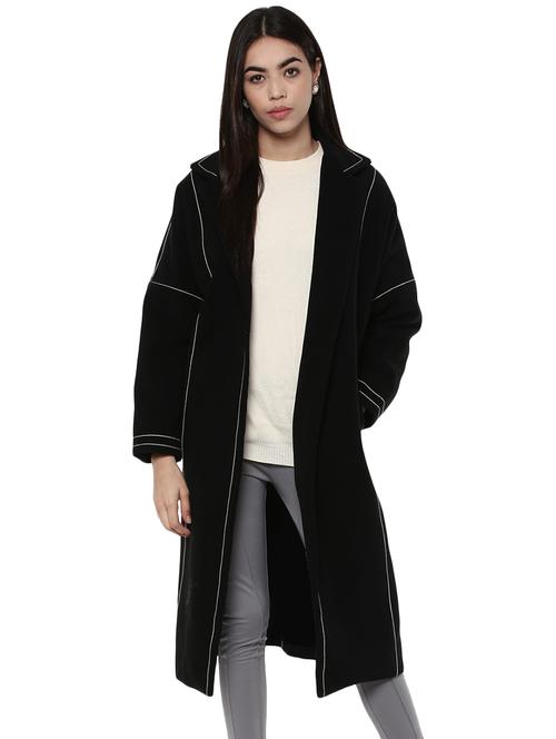 solid black trench/overcoat - 14876078 - Standard Image - 1