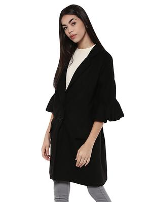 solid black trench/overcoat - 14876080 - Standard Image - 2
