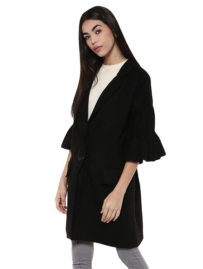 solid black trench/overcoat - 14876080 - Zoom Image - 2