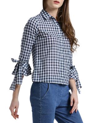 navy blue checkered shirt - 14876294 - Standard Image - 2