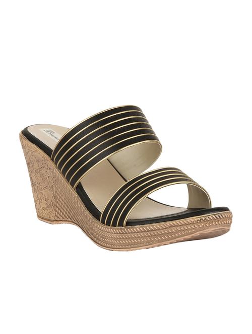 bruno manetti women black faux leather wedges - 14876731 - Standard Image - 1