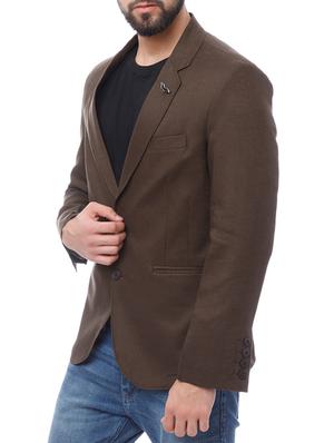 brown cotton formal blazer - 14877486 - Standard Image - 2