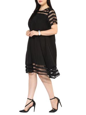 sheer paneled a-line plus dress - 14882842 - Standard Image - 2