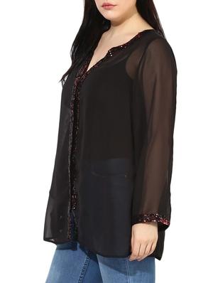 sheer sequined plus tunic - 14882885 - Standard Image - 2