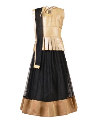 black satin lehnga choli - 14882948 - Standard Image - 2