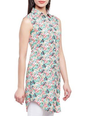 butterfly print sleeveless tunic - 14883800 - Standard Image - 2