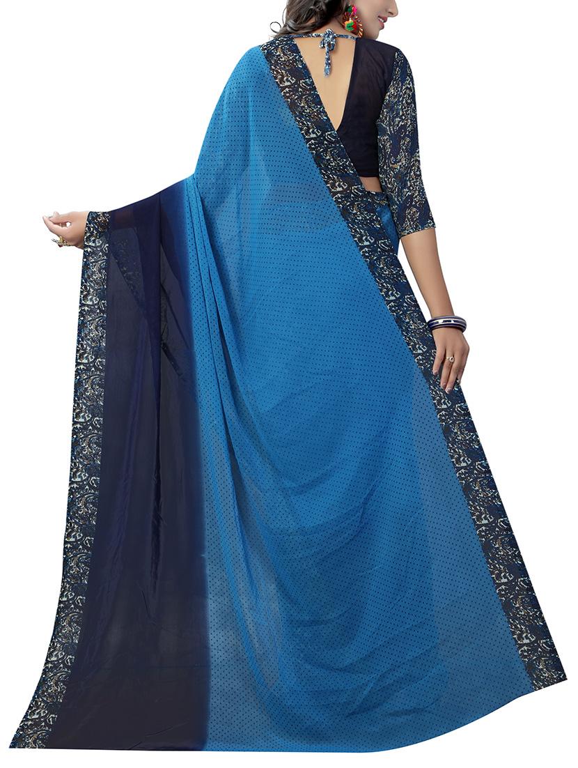 multi georgette printed saree with blouse - 14884786 - Zoom Image - 2