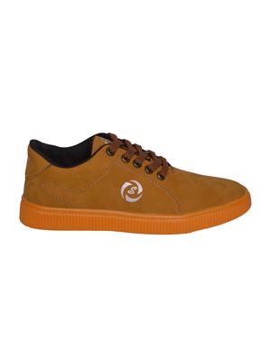 tan leatherette lace up sneaker - 14885094 - Standard Image - 2