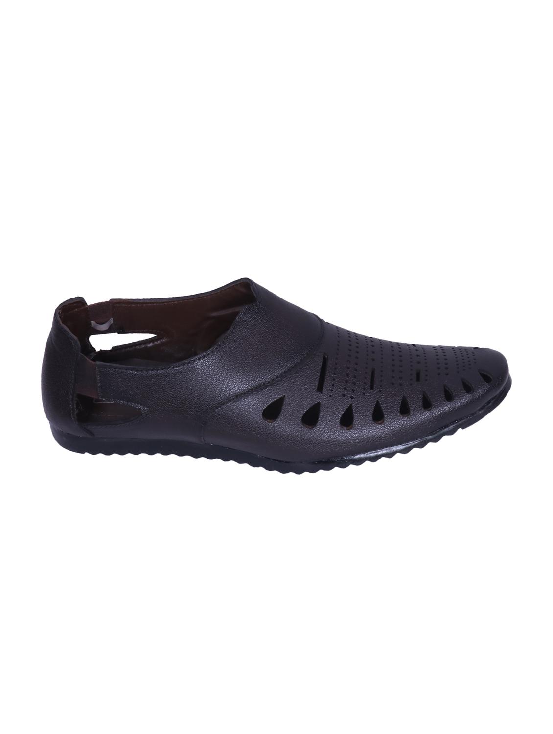 black leatherette slip on sandal - 14885098 - Zoom Image - 2