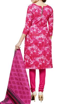pink cotton churidaar suits unstitched suit - 14885417 - Standard Image - 2