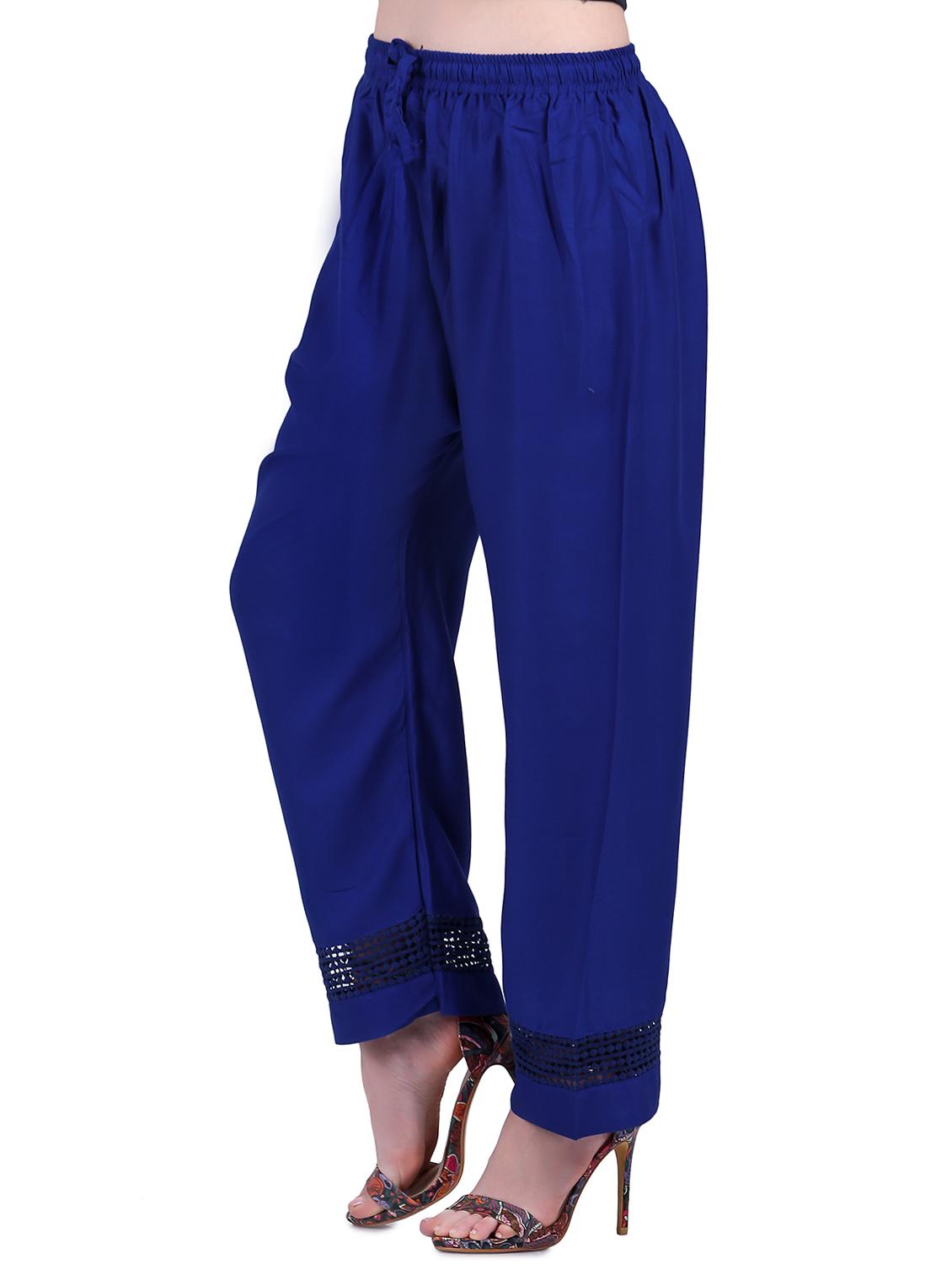 blue viscose straight palazzo - 14886013 - Zoom Image - 2