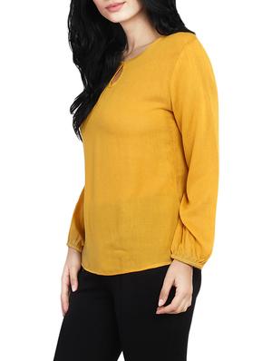 solid yellow rayon top - 14886253 - Standard Image - 2