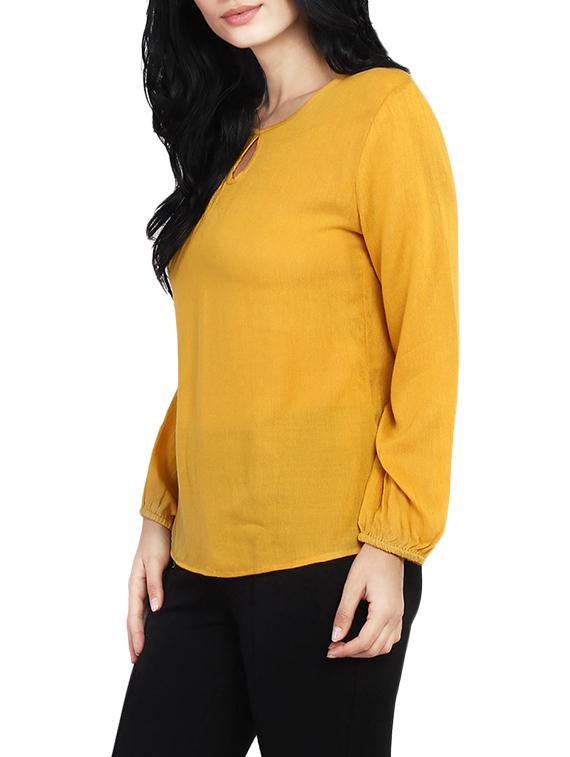 solid yellow rayon top - 14886253 - Zoom Image - 2