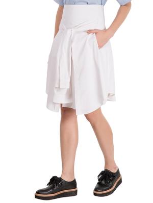 white cotton front bow skirt - 14886783 - Standard Image - 2
