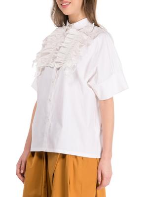 white cotton ruffled shirt - 14886799 - Standard Image - 2