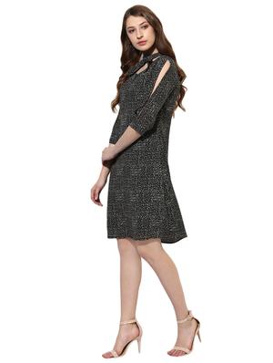 black georgette a-line dress - 14886968 - Standard Image - 2