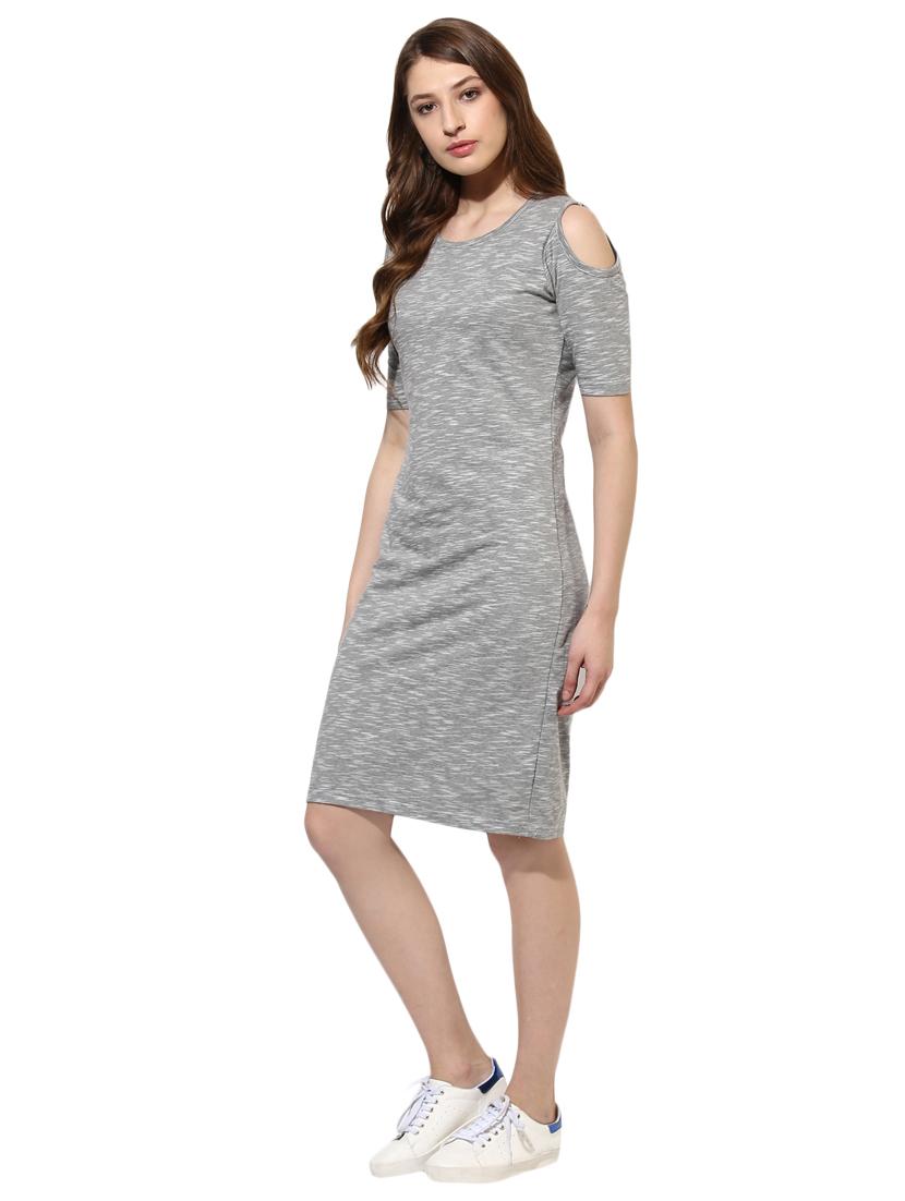 Printed cold shoulder sheath dress - 14886971 - Zoom Image - 2