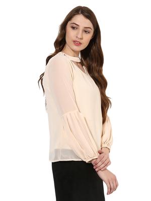 choker neck lantern sleeved top - 14886981 - Standard Image - 2