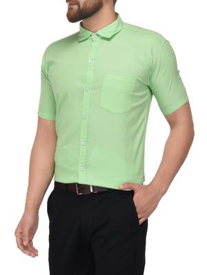 green cotton casual shirt - 14887758 - Standard Image - 2