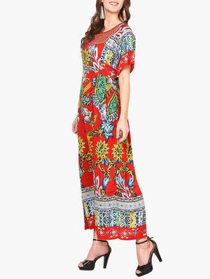 red printed maxi dress - 14887779 - Standard Image - 2