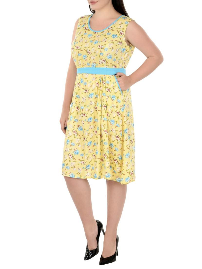 yellow rayon plus dress - 14888014 - Zoom Image - 2
