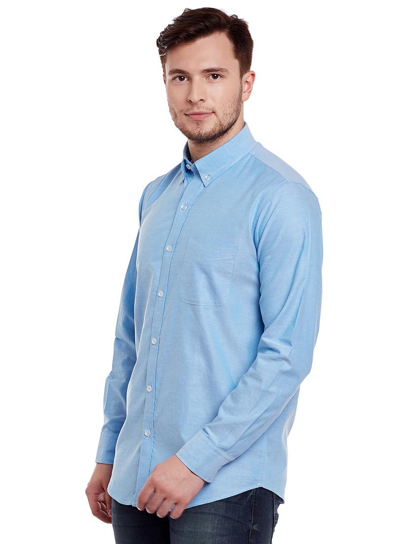 blue cotton casual shirt - 14888527 - Zoom Image - 2