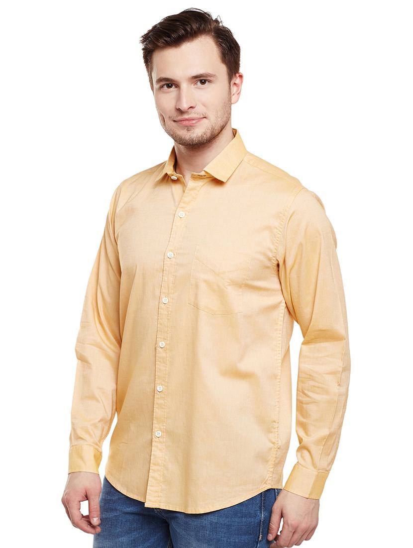 yellow cotton casual shirt - 14888535 - Zoom Image - 2