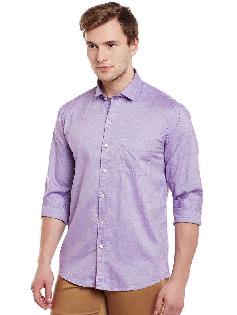 purple cotton casual shirt - 14888579 - Zoom Image - 2